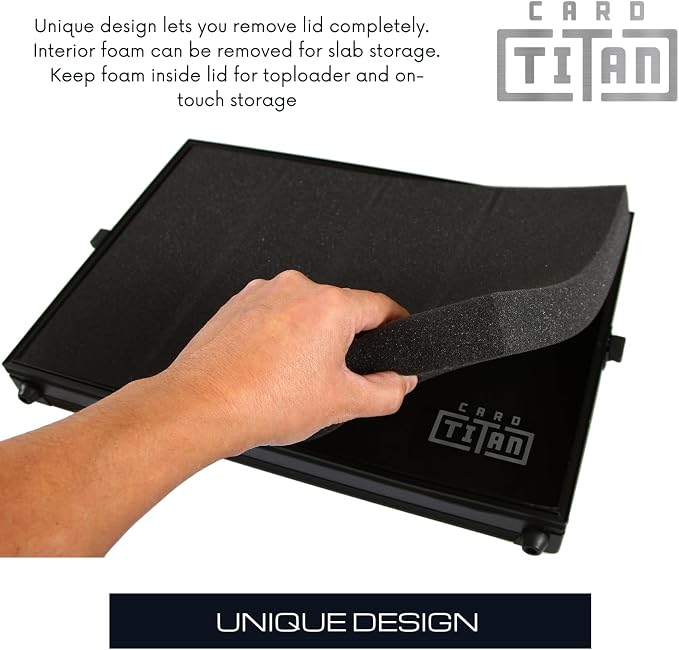 All In One Trading Card Storage Box - Graded Cards Toploader and One Touch Card Holder Sports Cards Case with Removable Lid - Fits Graded Slabs, Toploaders and Magnetic Cases