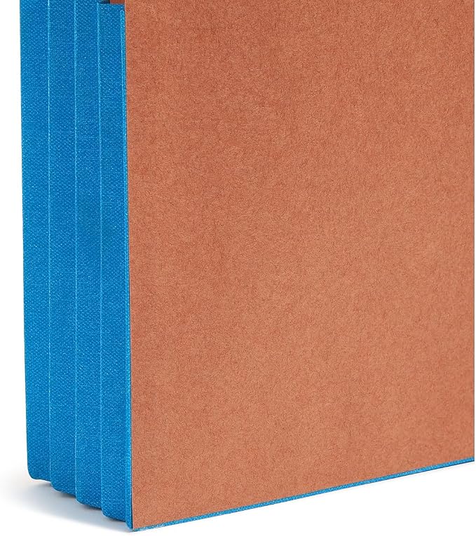 Smead End Tab File Pocket, Reinforced Straight-Cut Tab, 3-1/2" Expansion, Extra Wide Legal Size, Redrope with Blue Gusset, 10 per Box (74679)