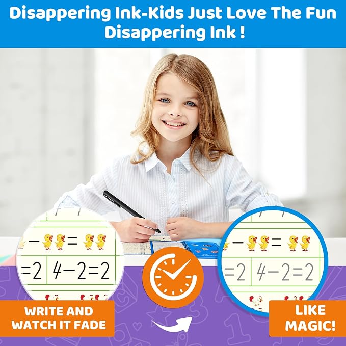 Magic Grooved Writing Practice Books for Kid, 8-in-1 Handwriting Kit