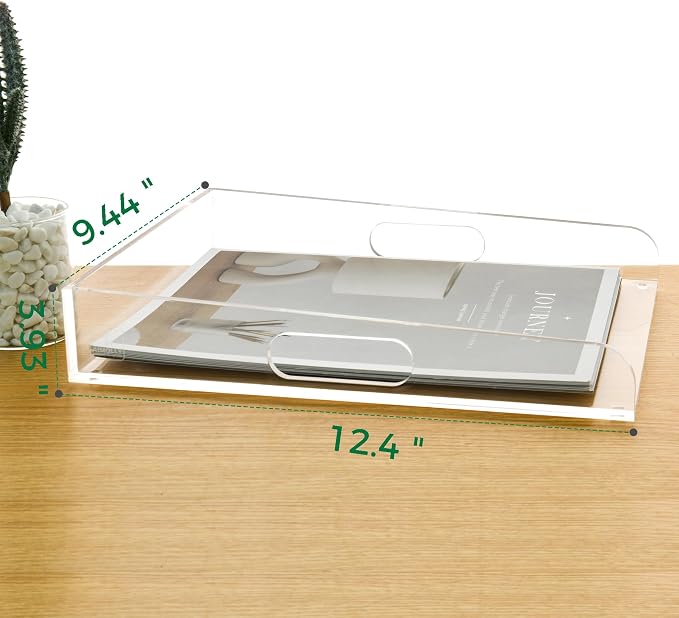Clear Acrylic Paper Trays, Desk File Organizer, A4 Paper Holder, Low-Profile Desk File Sorter for Office/Home, Clear Stackable Letter Tray for Bills, Crafts, Notebooks - Vertical