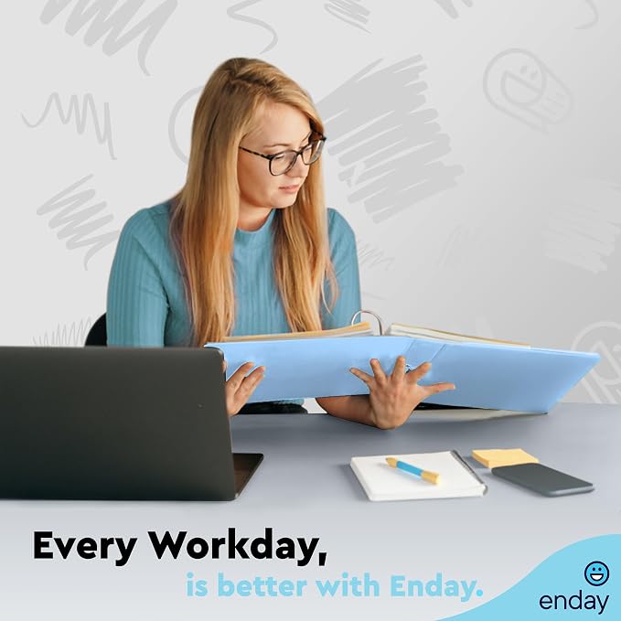 Enday 3 Ring Binder 1/2 inch - 0.5 Inch 3 Ring Binder, Round Ring Pastel with Clear View Cover for Letter Size 8.5 x 11'' Paper & 2 Inside Pockets, for School Supplies, Office, & Home - 4 Pack