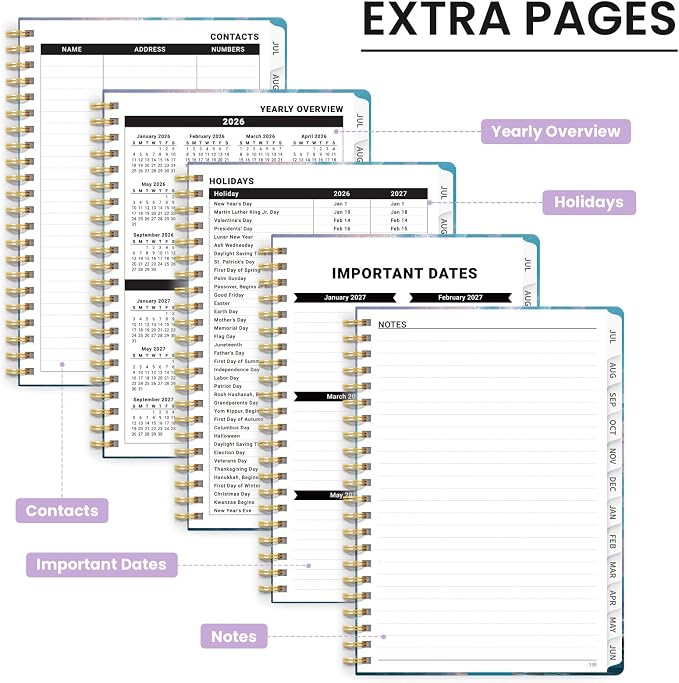 ZOTIA Planner 2026-2027, Jul 2026-Jun 2027 Weekly & Monthly Calendar