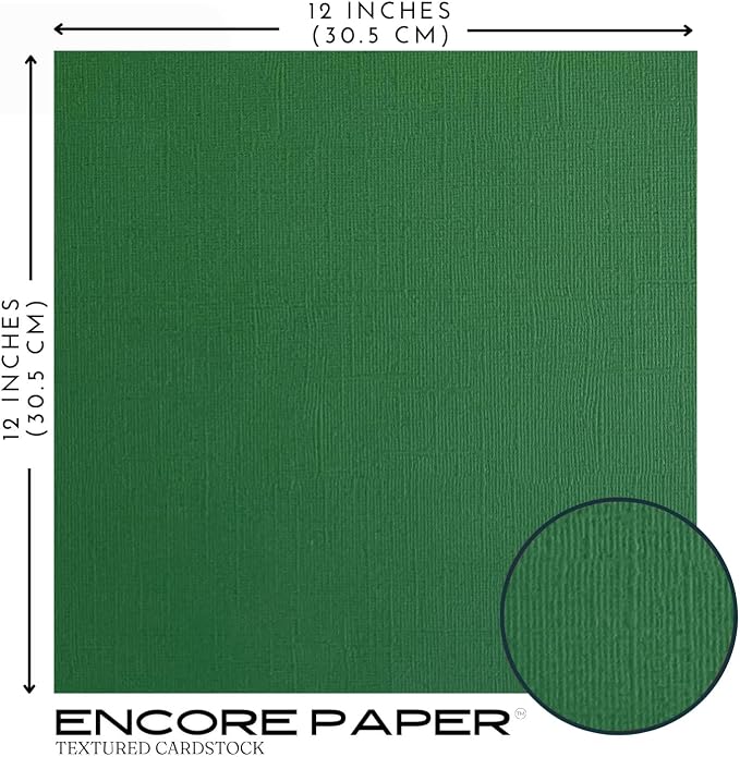 Forest Green—12x12 Textured Cardstock | 80lb Textured Green Scrapbook Paper | Premium Cardstock for Cricut Cutting | 25 Sheets