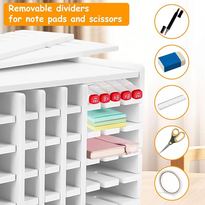 mumisuto Art Marker Storage Rack, Marker Storage Organizer Marker Pen Organizer Holder Hold 240 Markers Marker Holder Organizer with Divider for Pens Colored Pencils Art Brushes (240 Markers)
