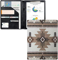Dreaweet Aztec Portfolio Binder Leather Padfolio Organizer,Native American Tribal Navajo Print Resume Portfolio Folder Business Organizer Letter/A4 Size Writing Pad Work Folio for Men Women
