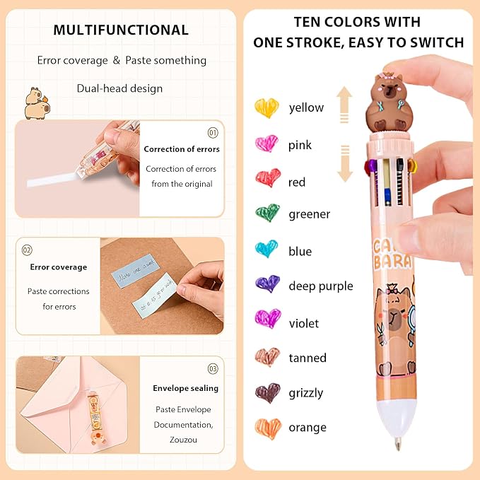 Cute Capybara Stationery Set, Kawaii School Supplies Gift for Students