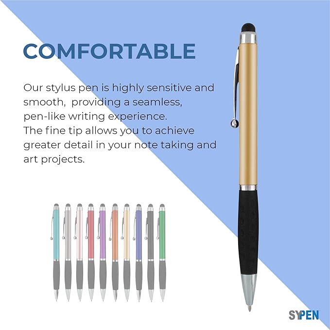 SyPen Personalized Pens With your Custom Logo or Text-600 Pack Bulk-for Businesses, Parties, and Events, 2 in 1 Ballpoint Pen & Stylus for Touchscreen Devices, Dark Assorted Barrels, Black Ink