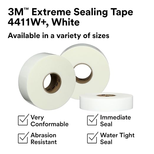 3M White Extreme Sealing Tape 4411W+, 3 in x 36 yd, 1 Roll