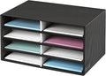 Bankers Box Decorative Eight Compartment Literature Sorter, Letter, Black/Gray