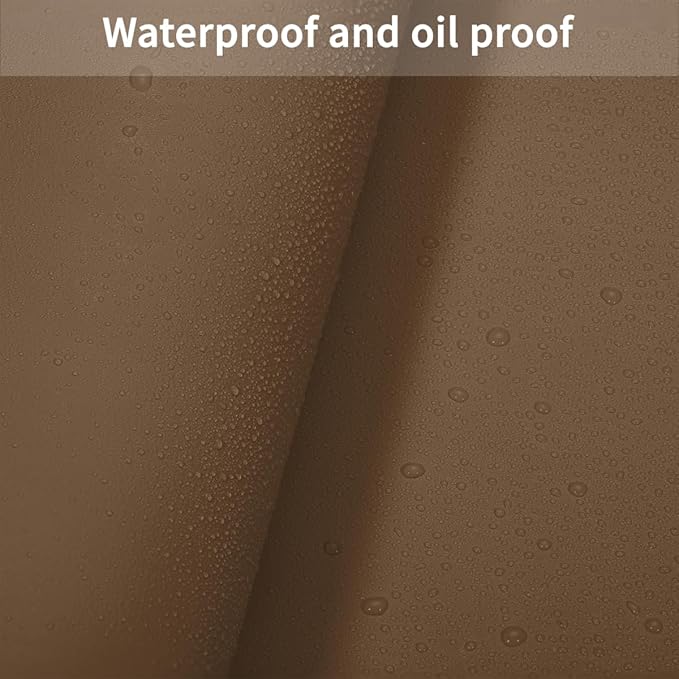 Zinkooat Leather Table Cover,1.8mm Thick,17x60 Inch Desk Cover,Dresser Cover Top,Dresser Protector Top,Dresser Cover,End Table Cover.(Mud Color+Champagne Gold,17x60)
