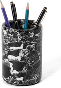 Radicaln Marble Pen Holder For Desk 4" Inches Black Handmade Pencil Holder & Pen Holder for Home & Office Desktop Organizer, Ideal Marble Toothbrush Holder