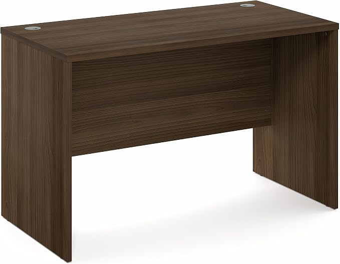 Furinno Roger Computer Desk, 47 Inch Rectangular Executive Desk with Modesty Panel, Home Office Desk with Thick Tabletop, Desk Cord Grommet, Scratchproof, for Home Study, Office, Modern Walnut