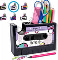 FTC Cassette Tape Dispenser, Retro Desk Organizer & Pen Holder – Fun Novelty Office Supplies for Home or Office 6.7” x 2” x 4.5” (Retro Mix Tape)