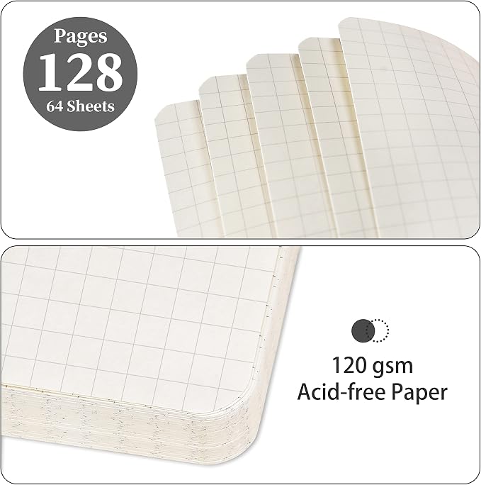 Graph Grid Paper Notebook/Journal - Classic Journal/Notebook with Ribbon