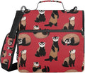 3 Ring Zipper Binder with Shoulder Strap Ferrets Red 2 Inch Zippered Binder Bag 500 Sheet Capacity Multi Pockets for School Supplies