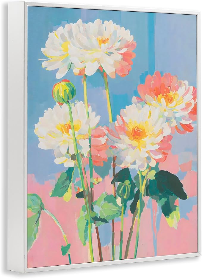 'Colorful Chrysanthemum Impressions'| Framed Giclee Art | Stupell Industries | White, 16 x 20 Inches, Easy to Hang and Sturdy, Made in USA, by Sisi and Seb