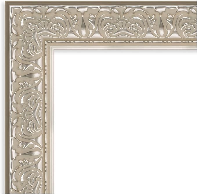 Amanti Art Silver Framed Magnetic Board 25x31 Medium Vision Board for use with Magnets, 100% Metal Sheet to Display Items as Office Decor or for Home Organization in mudroom, Kitchen or Kids Room