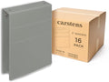 Carstens 2-Inch Heavy Duty 3-Ring Binder - Top Opening, Ash Gray, Durable Plastic, No-Gap Rings, Waterproof Cover, No Pockets, Holds 300 US Letter Sheets, BPA-Free, Made in USA (2872-3R), Case of 16