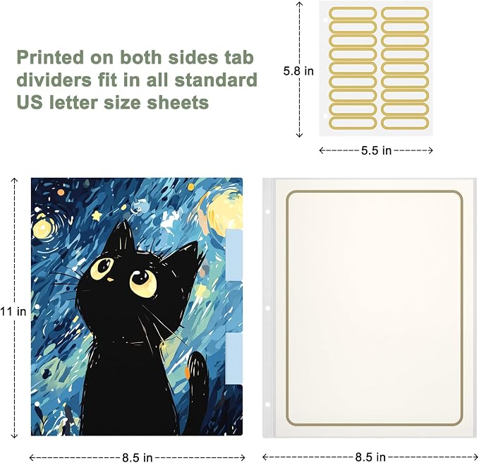 Rouidr 3 Ring Binder with clipboard, 1 inch 8.5 x 11 in Letter Size View Binders Organizer with Dividers Tabs & Clear Sleeves, School Supplies, Office Supplies