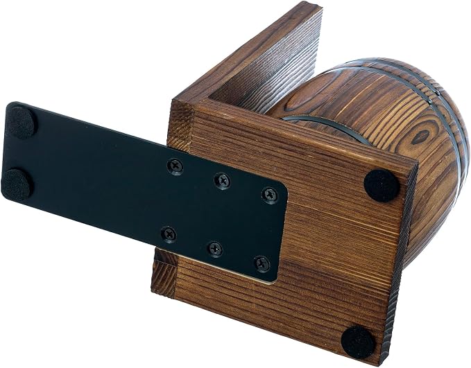 MyGift Rustic Wood Bookends with Pen Holders, Wine Barrel Design, 1 Pair | Built-in storage cups keep pens, pencils, and desk essentials organized while supporting books on shelves or desktops