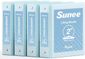 SUNEE 3 Ring Binders 2 Inch 4 Pack, Clear View Binder Three Ring PVC-Free (Fit 8.5x11 Inches) for School or Office Supplies, Blue