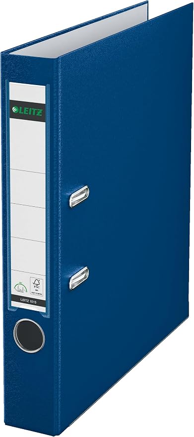 Leitz 2-Ring 2-Inch Premium Linen Textured A4 Sized European Binder, Blue (1015-BL)