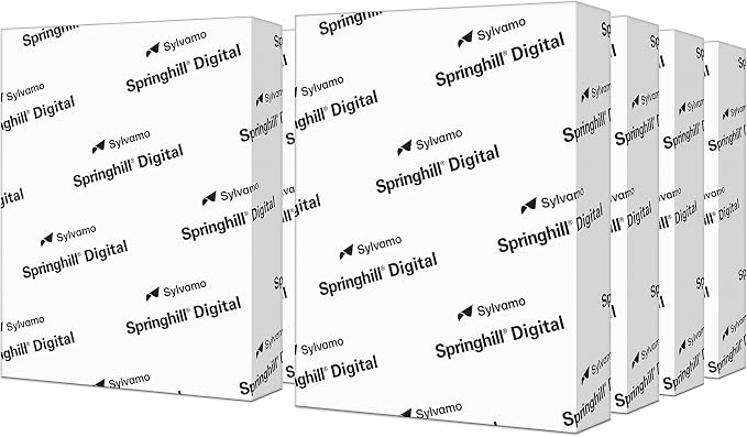 Springhill White 8.5” x 11” Cardstock Paper, 67lb Vellum Bristol, 147gsm, 2,000 Sheets (8 Reams) – Premium Lightweight Cardstock, Vellum Printer Paper with Textured Finish – 016000C