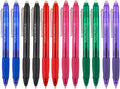 Volcanics Clicker Erasable Gel Pens, 12 Pack, 6 Colors