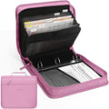 Zipper Binder with Handle, 1.5 Inch O-Ring, 325 Pages Capacity, with 5-Tab Expanding File Folder for Classified Storage, Small Size Lightweight Zipper Bag for Middle School Students, Grape Purple