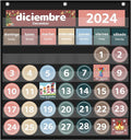 Boczif Monthly Calendar Pocket Chart for Classroom(Spanish Black)