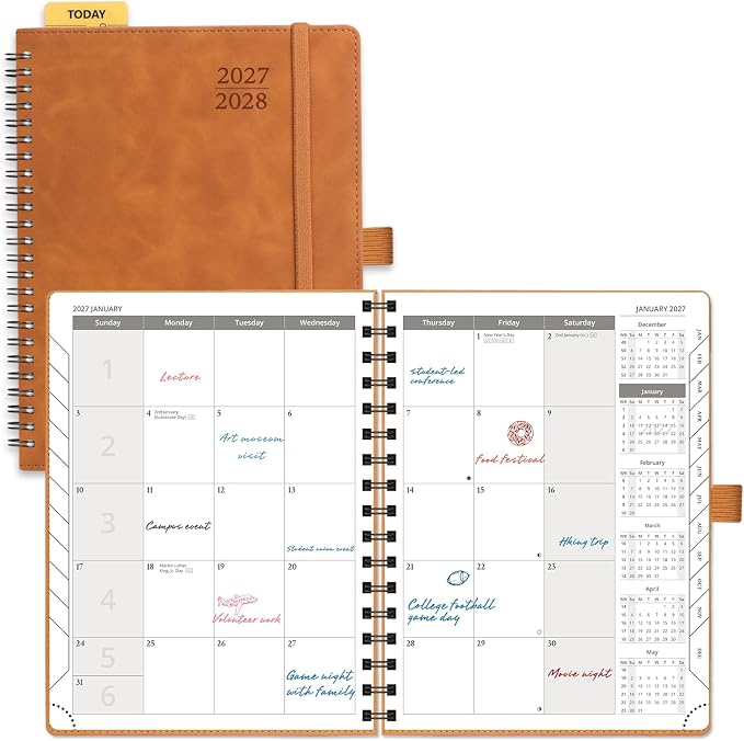POPRUN Monthly Planner 2027-2028, 6.5"x8.5", 18 Month, Jan 2027-Jun 2028
