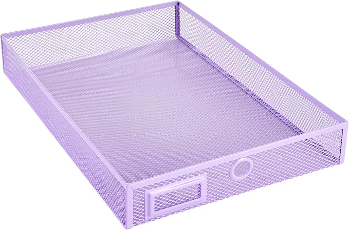 Annova Desk Organizer Wire Mesh 3 Tier Sliding Drawers Paper Sorter/Multifunctional/Premium Solid Construction for Letters, Documents, Mail, Files, Paper, Kids' Art Supplies (Light Pink)
