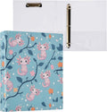 Cute Pink Axolotl Round Ring Binders 1.5 Inch Aquatic Plant Amphibian Blue 3 Ring Clipboard Binder for Office School Work Supplies File Folder 200 Sheet Capacity