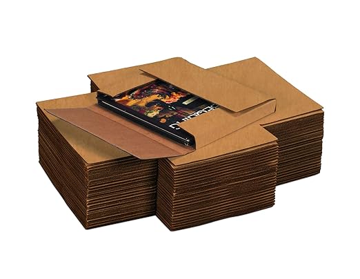 Tape Logic TLM772BFK Easy-Fold Mailers, 7 1/2" x 7 1/2" x 2", Kraft (Pack of 50)