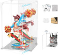 Clear Acrylic Display Case with Mirrored Back and Base, UV Protected Acrylic Box with Magnetic Door, Dustproof Display Box Showcase for Collectibles, Figures, Models, Toys (10x10x15.7inch)