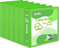 ViVin Sturdy 1.5 Inch 3 Ring Binder with 2 Pockets, 6 Pack, Ivy Green | Slant-D Ring Binder, PVC-Free, Customizable Clear View Binder,Holds 350 Sheets of 8.5" x 11" Paper for Office, Home, School