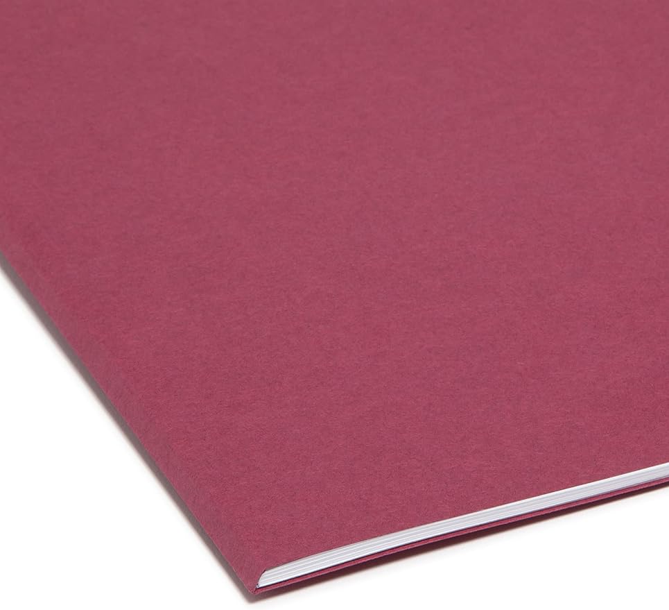 Smead Colored File Folder, 1/3-Cut Tab, Letter Size, Maroon, 100 per Box (13093)