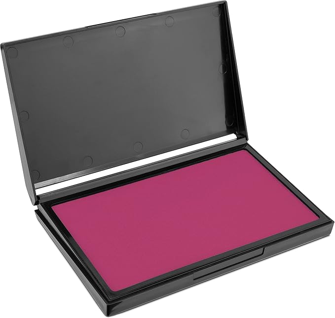 MaxMark Large Pink Stamp Pad - 4-1/4" by 7-1/4" - Premium Quality Felt Pad