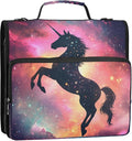 Unicorn Galaxy Sky 3 Ring Binder Bag 1.5 inch Binder Organizer with Zipper Shoulder Strap 500 Sheet Documents Storage for School Office