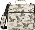 Wild Duck Camouflage Zipper Binder Bag 3 Ring Binder with Shoulder Strap Zip Up 500 Sheets Capacity Multi Pockets for School Office Supplies