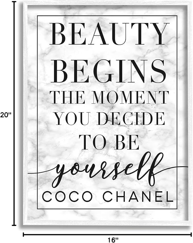 Beauty Begins Inspirational Quote, 16 x 20 Inch Framed Giclée Print | Stupell Industries · By Lil' Rue · Ready to hang · Giftable accent for home refresh · Made in USA