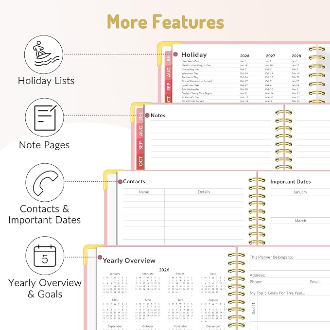 Forvencer Academic Planner 2026-2027, Calendar Jul 2026-Jun 2027, 6" x 8"