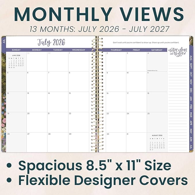 bloom daily planners 2026-2027 (8.5" x 11") Academic Year Day Planner (July 2026 - July 2027) - 13 Months Weekly & Monthly Agenda Organizer with Stickers & Tabs - Wildflower Mountainside