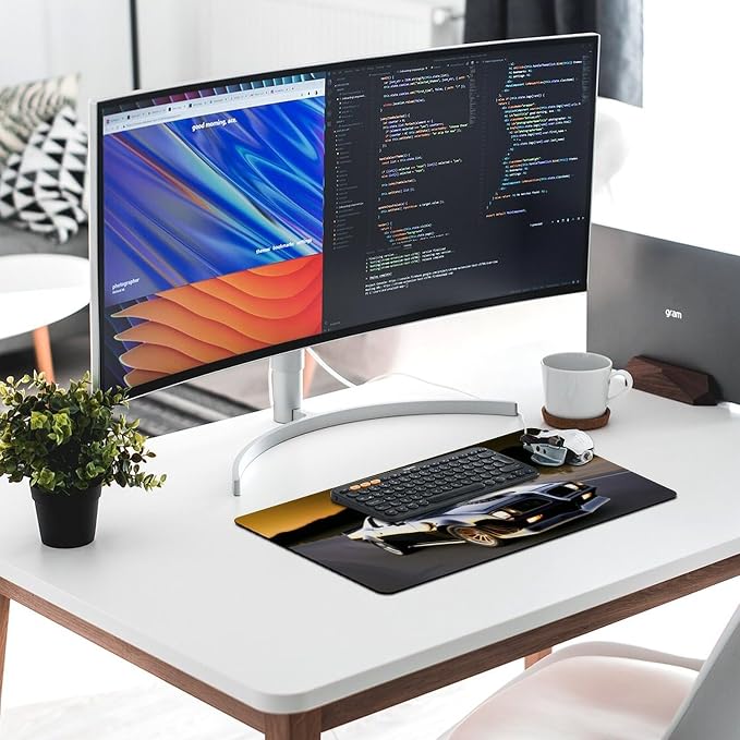 Classic American Muscle Car Mouse Pad Gaming Cool Mousepad Large Computer Desk Pad Mat with Non-Slip Rubber Base Vintage Office Desk Accessories 23.6" X 11.8"