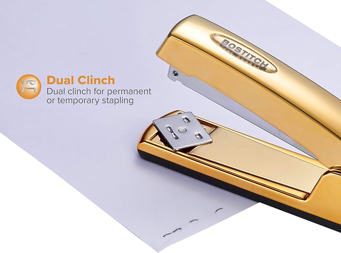 Bostitch Office Professional Metal Executive Stapler, 20 Sheet Capacity, Gold Chrome (B5000-GOLD) | (Pack of 6)