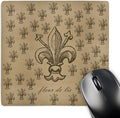 3D Rose "Brown Fleur De Lis French Vintage Art" Matte Finish Mouse Pad - 8 x 8" - mp_110397_1