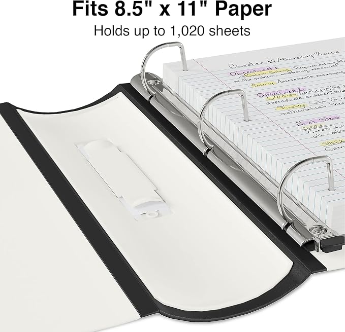 Staples Better 4-Inch 3-Ring View Binder, White, Reinforced Spine | High-capacity durable binder for school and everyday office storage.
