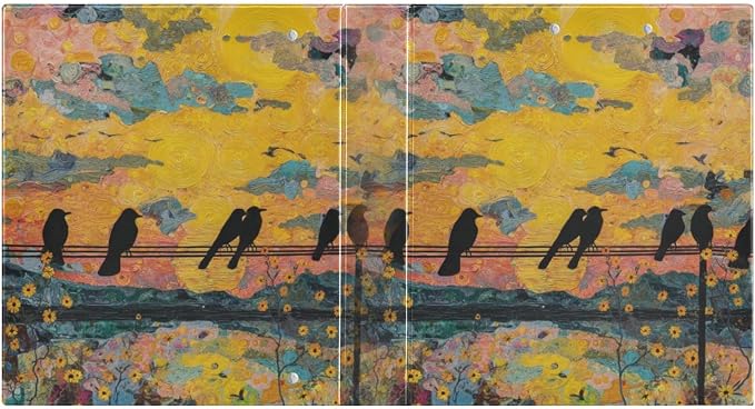 Black Bird Colorful Oil Painting 3 Ring Binders 1.5 Inch Clear View Three Ring Binders Versatile Binder for Work School Office Supply 1 Pack