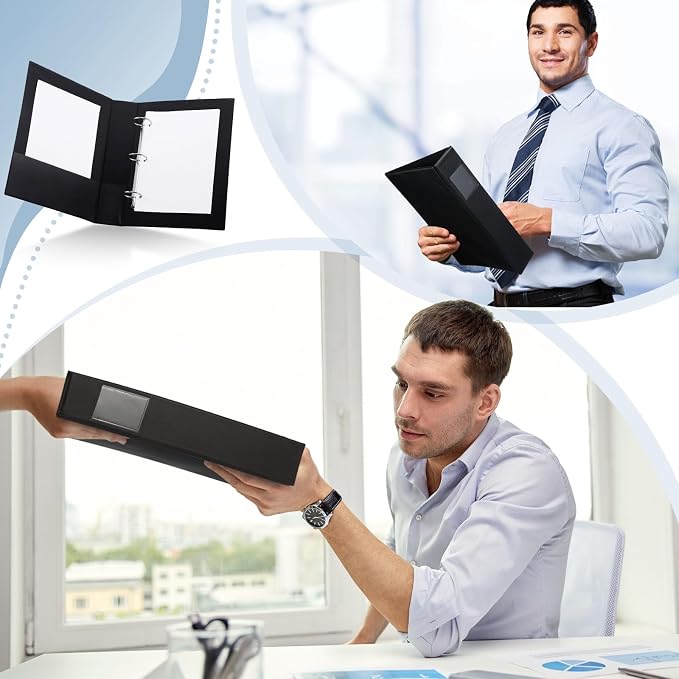 2 Pack Legal Size 3 Ring Binder with 2 Pockets, 2 Inch Round Rings Black Binder, Holds 8.5" x 14" Paper for Classroom Home Office Supplies