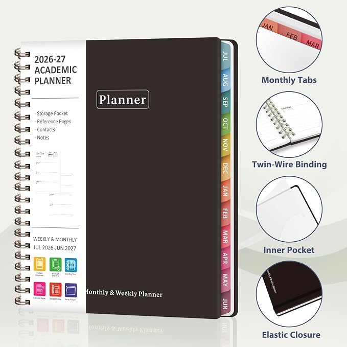 VALOME Planner 2026-2027, Weekly and Monthly Planner, 8.5" x 11"
